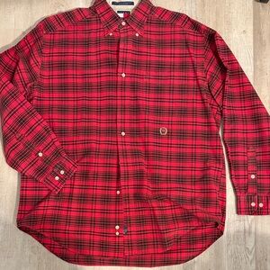 Tommy Hilfiger Red and Black Plaid Button-Down Shirt